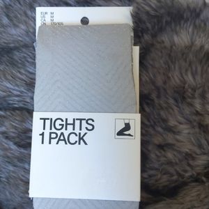 H&M Sparkly Silver Gray Diamond Tights Stockings Hosiery